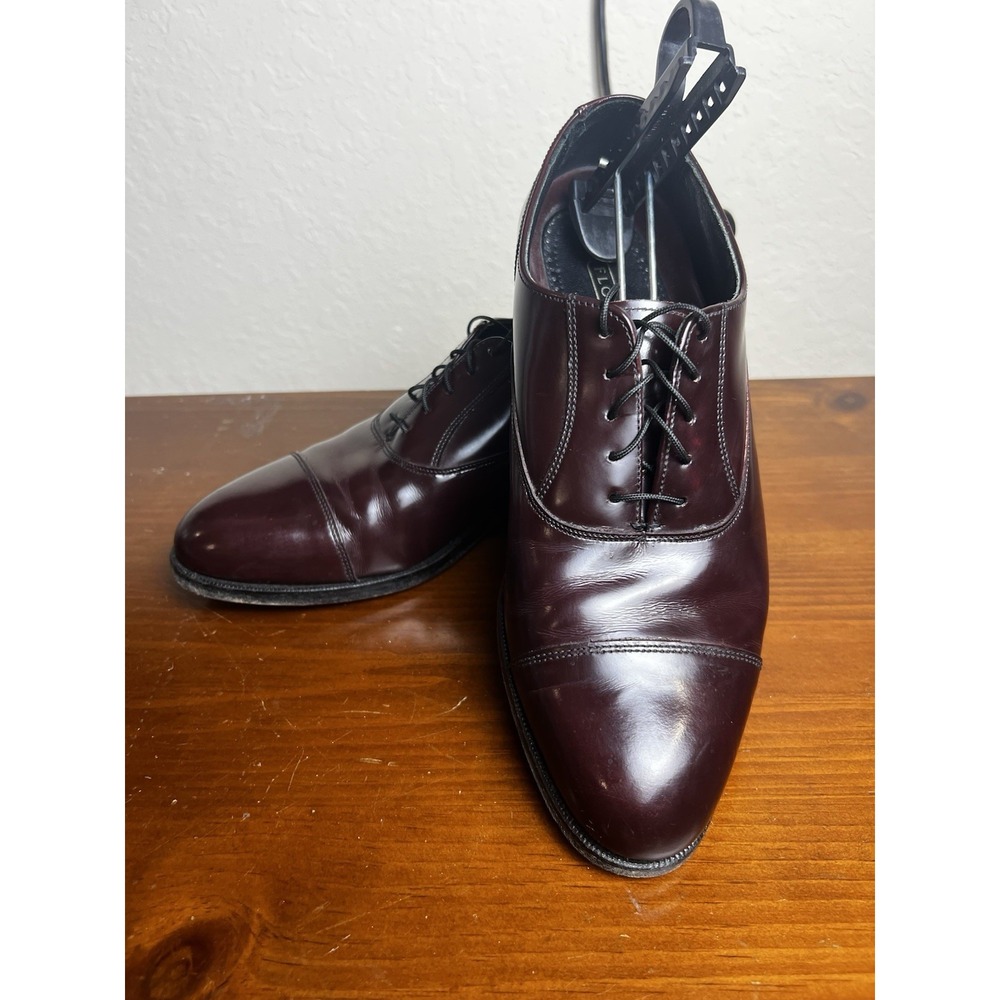 FLORSHEIM 8 E Luxury Leather Cap Toe Oxfords Mens Cordovan Burgundy Shoes Dress